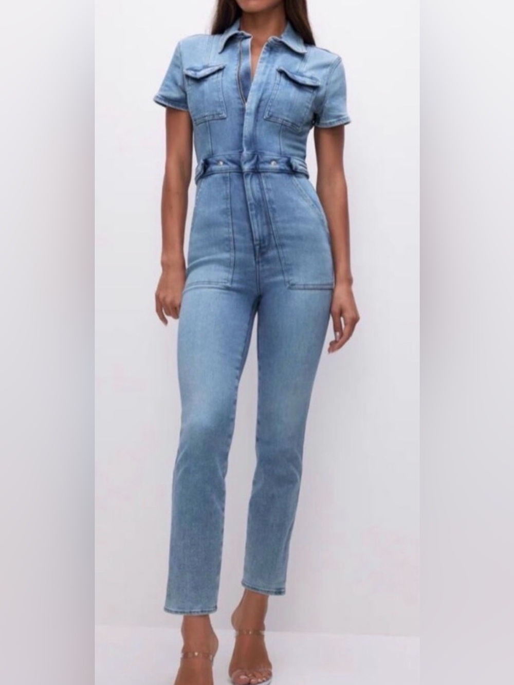 NWT Good American Light Blue Denim Jumpsuit medium fit for success jumpsuit